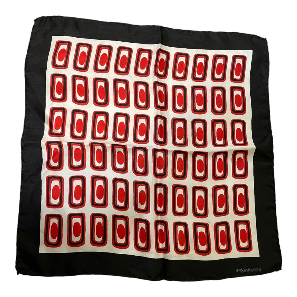 Yves Saint Laurent hand-rolled 100% Silk pocket square